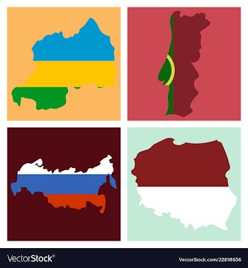 World map-countries in color on white background vector image