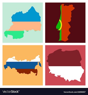 World map-countries in color on white background vector image