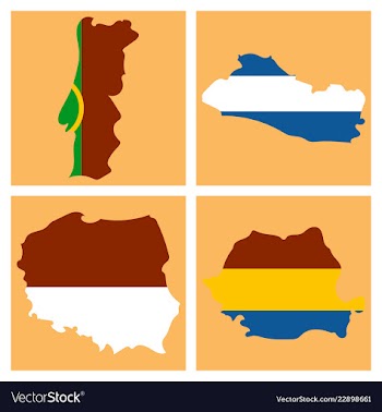 World map-countries in color on white background vector image
