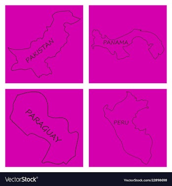 World map-countries in color on white background vector image