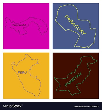 World map-countries in color on white background vector image