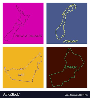 World map-countries in color on white background vector image