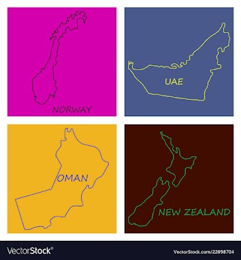 World map-countries in color on white background vector image