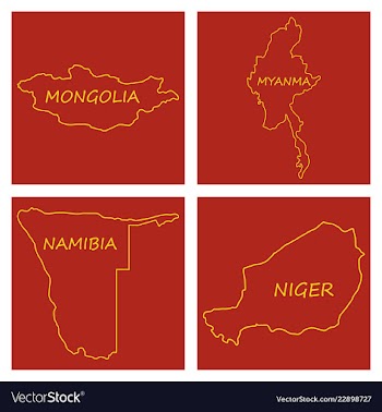 World map-countries in color on white background vector image