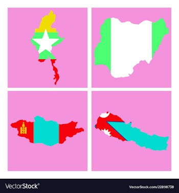 World map-countries in color on white background vector image