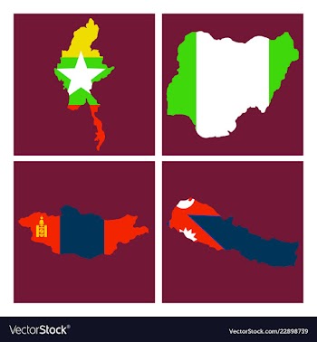 World map-countries in color on white background vector image