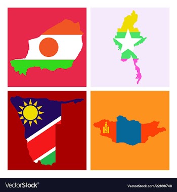 World map-countries in color on white background vector image
