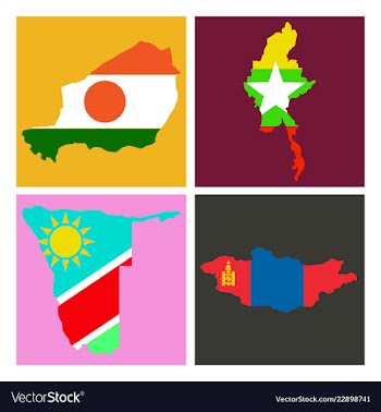 World map-countries in color on white background vector image