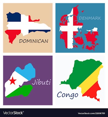 World map-countries in color on white background vector image