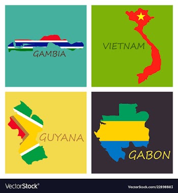 World map-countries in color on white background vector image