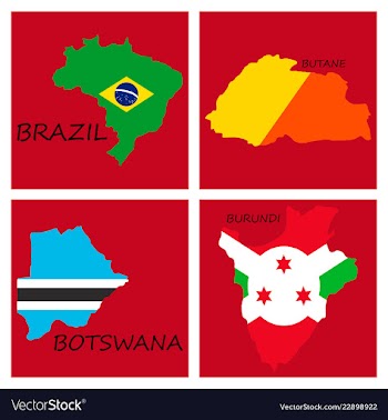 World map-countries in color on white background vector image