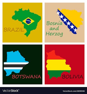World map-countries in color on white background vector image