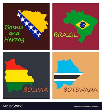 World map-countries in color on white background vector image