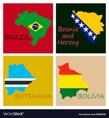 World map-countries in color on white background vector image