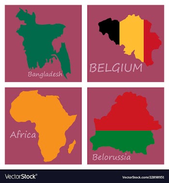World map-countries in color on white background vector image