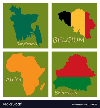 World map-countries in color on white background vector image