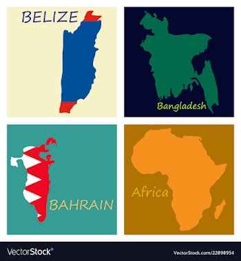 World map-countries in color on white background vector image