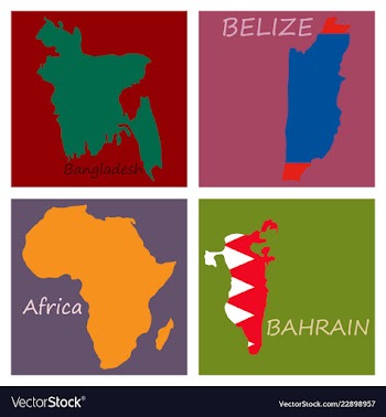 World map-countries in color on white background vector image