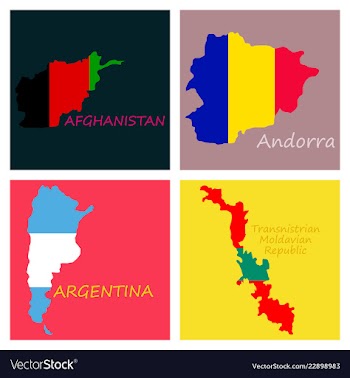 World map-countries in color on white background vector image