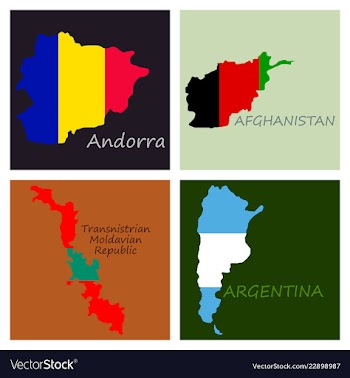 World map-countries in color on white background vector image