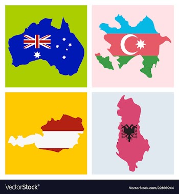 World map-countries in color on white background vector image