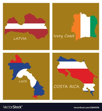 World map-countries in color on white background vector image
