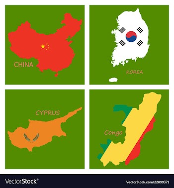 World map-countries in color on white background vector image