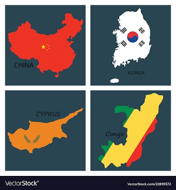 World map-countries in color on white background vector image