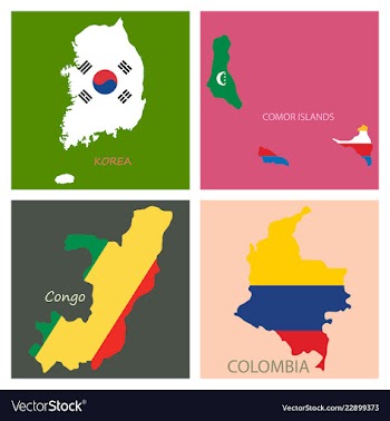 World map-countries in color on white background vector image
