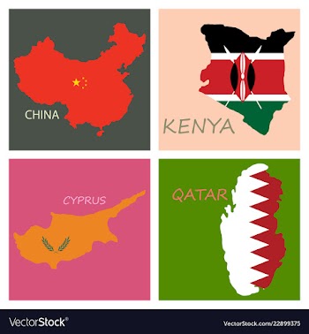 World map-countries in color on white background vector image