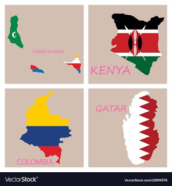 World map-countries in color on white background vector image