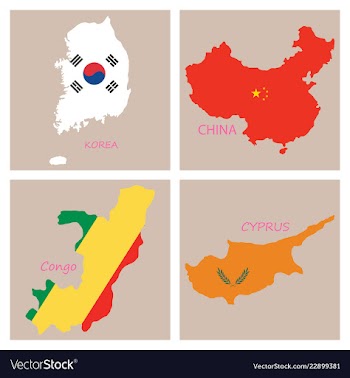 World map-countries in color on white background vector image