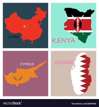 World map-countries in color on white background vector image