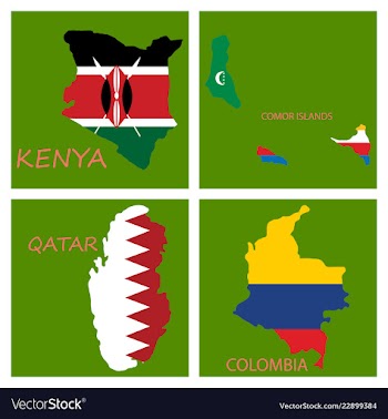 World map-countries in color on white background vector image