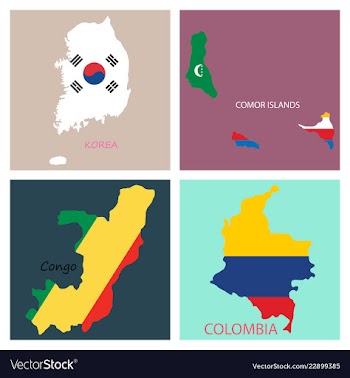 World map-countries in color on white background vector image