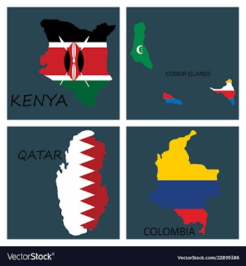 World map-countries in color on white background vector image