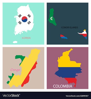 World map-countries in color on white background vector image