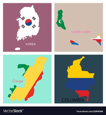 World map-countries in color on white background vector image