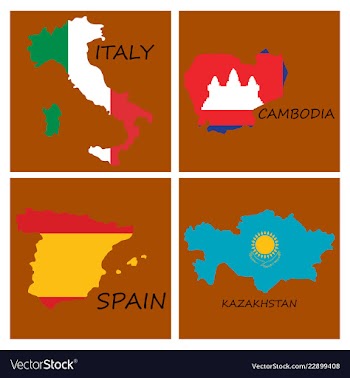 World map-countries in color on white background vector image