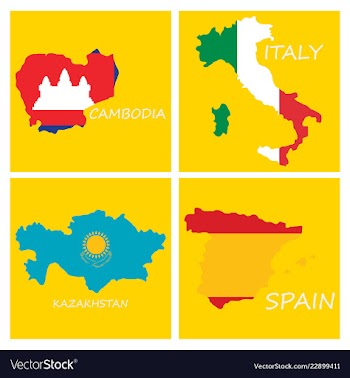 World map-countries in color on white background vector image