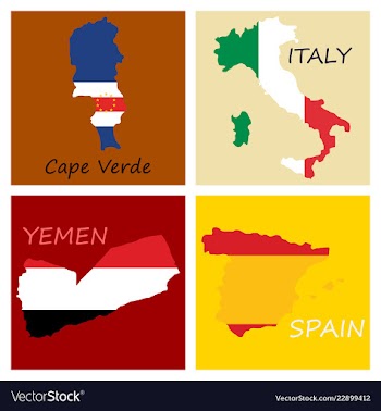 World map-countries in color on white background vector image