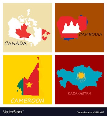 World map-countries in color on white background vector image