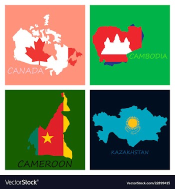World map-countries in color on white background vector image