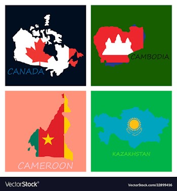 World map-countries in color on white background vector image