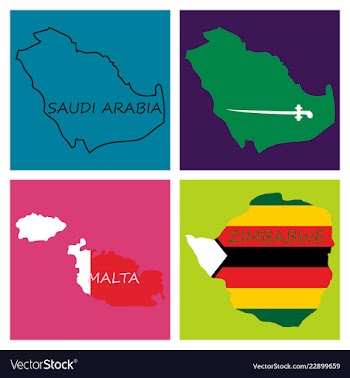 World map-countries in color on white background vector image