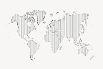 World map drawing, geography illustration | Free PSD - rawpixel