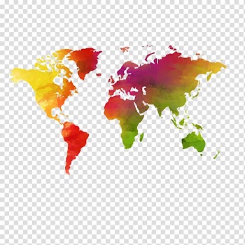 World map , Earth World map Globe, Creative hand-painted watercolor world map transparent background PNG clipart