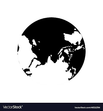 world map icon flat style black on white