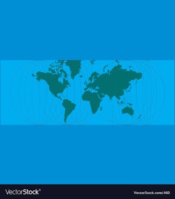 World map lines vector image