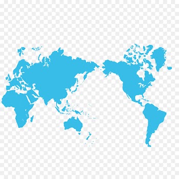 World map Miller cylindrical projection Automatic lubrication system - Blue world map vector 